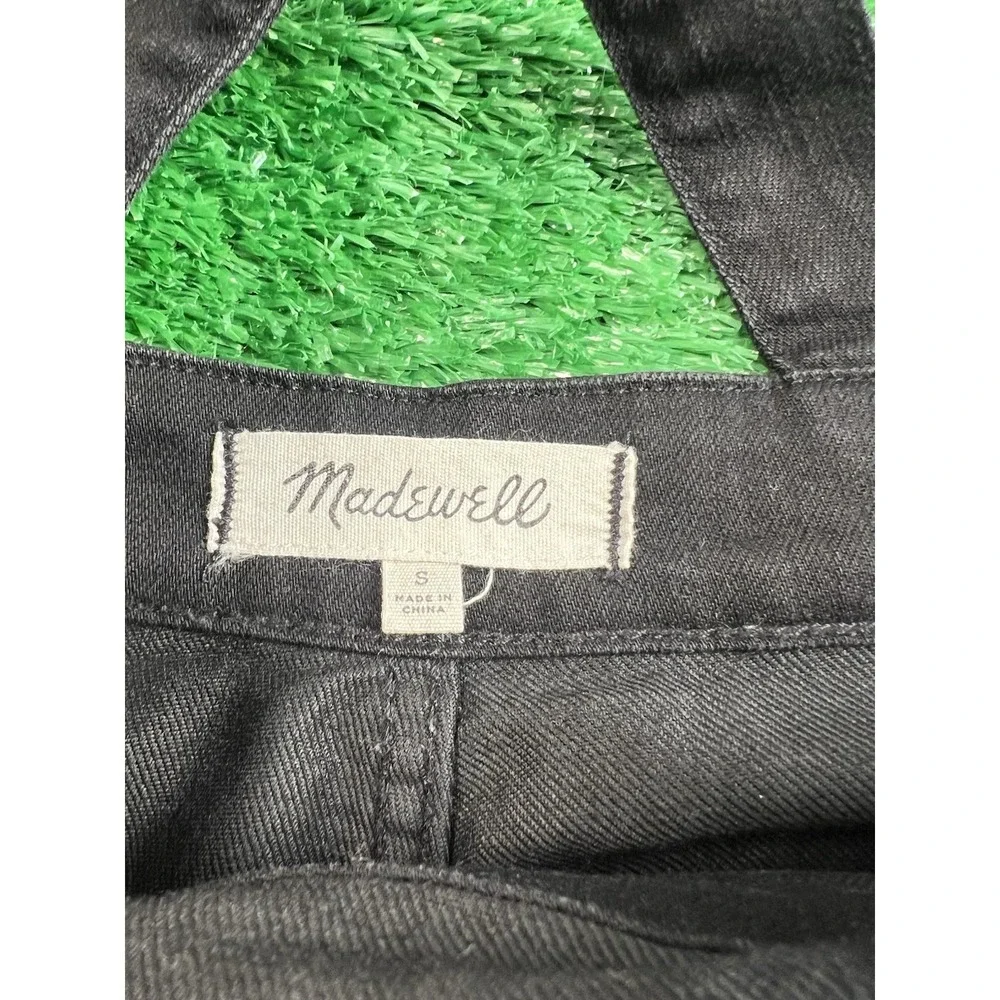 Madewell Cali Demi Boot Overalls w Side Zip in Black Frost Women's S